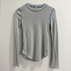 NEW Free People Light Gray Long Sleeve Zipper Sleeves